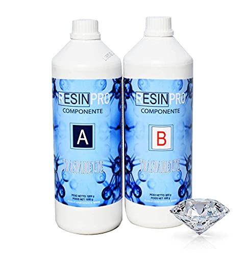 Resin Pro ® 1,6 KG Resina Epossidica Ultra Trasparente Atossica -...